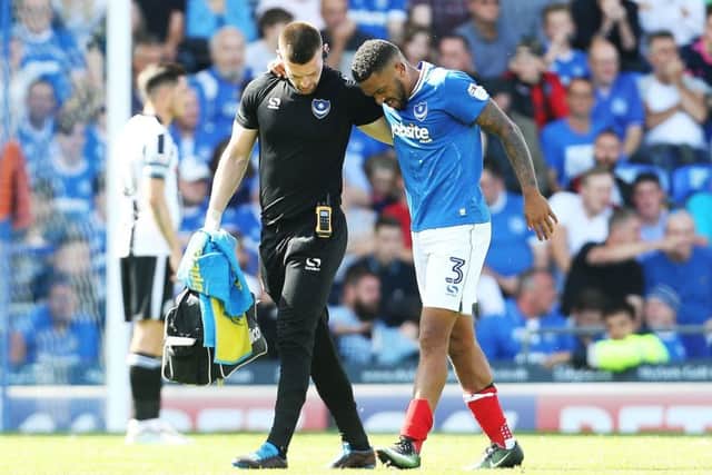 Tareiq Holmes-Dennis came off injured against Rochdale Picture: Joe Pepler