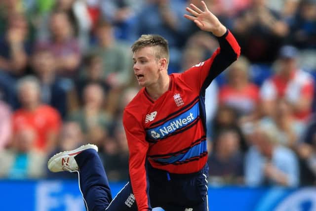 Mason Crane in England t20 action