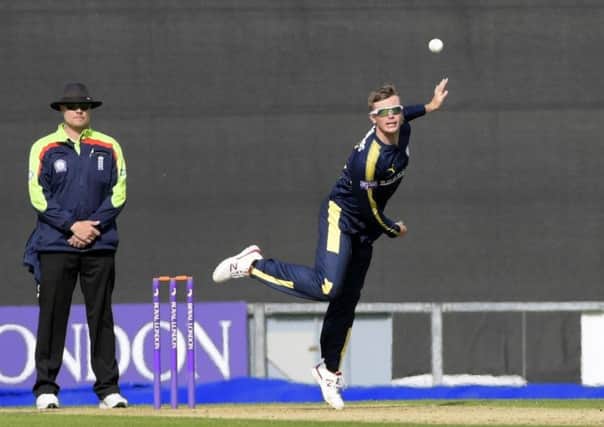 Mason Crane in action for Hampshire. Picture by Neil Marshall