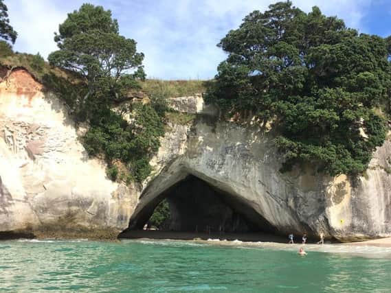 Cathedral Cove in New Zealand.