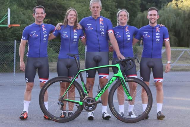 From left: Rick Garman, Kirsty McSeveney, Neil Mackley, Marianne Holt and Mark Herbert sporting their Great Britain kit. Picture: Habibur Rahman (171049-35)