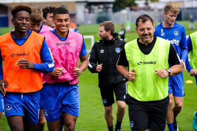 The Pompey players prepare for tomorrow's trip to Oxford