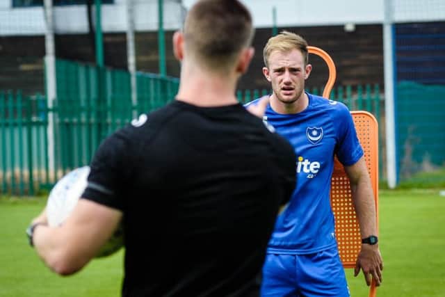 Matt Clarke training at Pompey's Roko training base yesterday. Picture: Colin Farmery