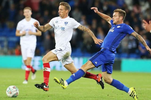 Carl Baker in action against Cardiff in the Carabao Cup  Picture: Joe Pepler