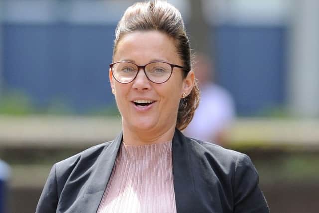 Shelly Bertram outside court