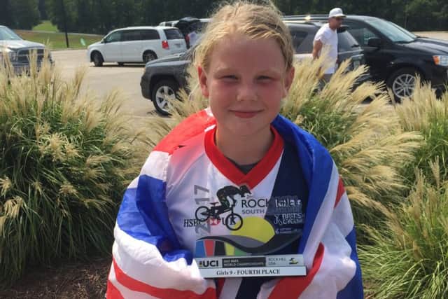Lucy Simpson with her medal at the 2017 BMX World Championships