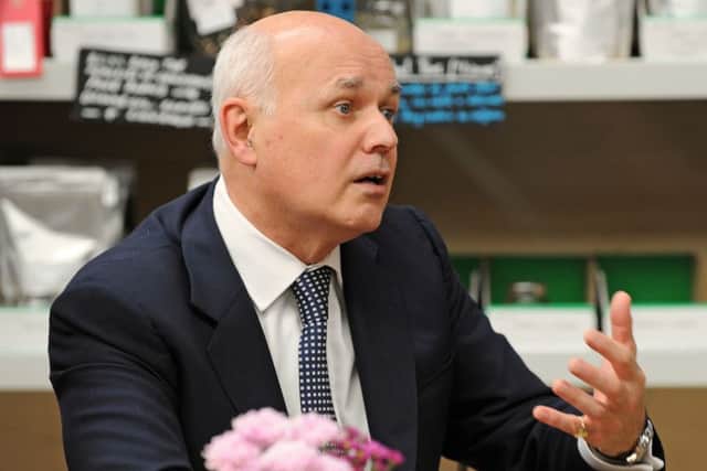 Iain Duncan Smith speaking during a visit to Portsmouth