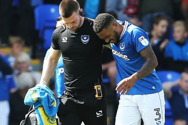 Tareiq Holmes-Dennis picked up his knee injury on the opening day of the season against Rochdale
