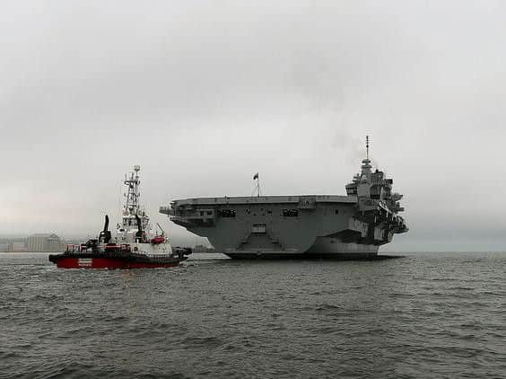 HMS Queen Elizabeth leaving Invergordon