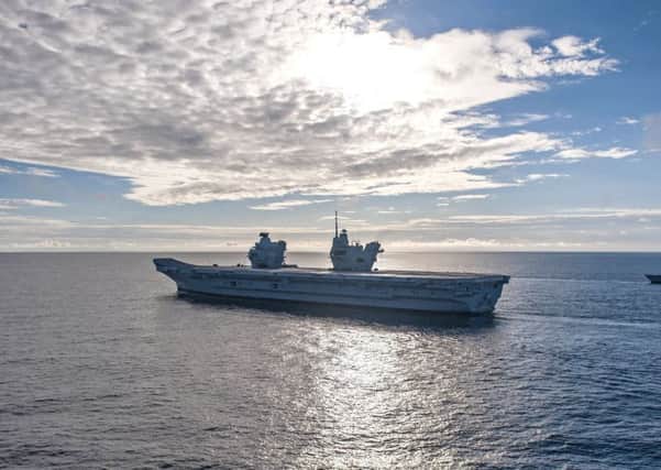 The Royal Navy aircraft carrier HMS Queen Elizabeth