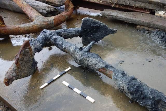 An anchor dredged from the harbour