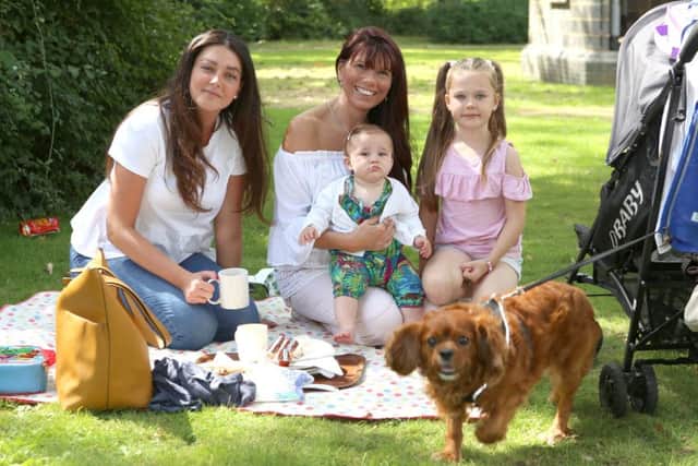 From left: Laura Brent, Avril Norreys, Kady, Evie Perkins and Mason the dog. Picture by Habibur Rahman