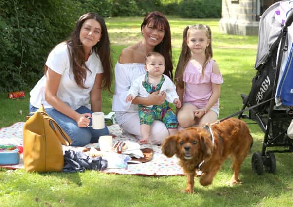 From left: 
Laura Brent, Avril Norreys, Kady, Evie Perkins and Mason the dog. 
Picture by Habibur Rahman