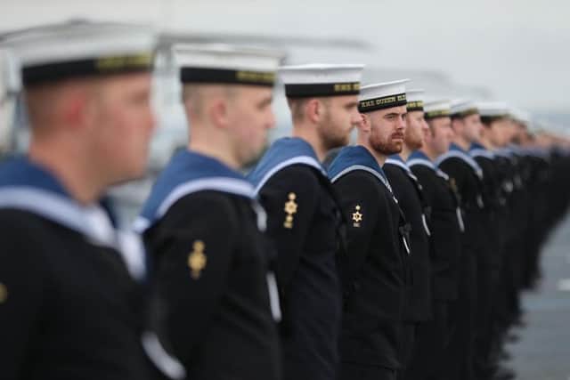 Sailors on HMS Queen Elizabeth today