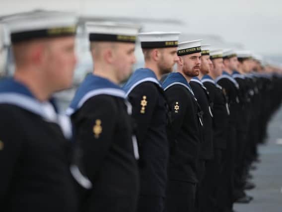 Sailors on HMS Queen Elizabeth today