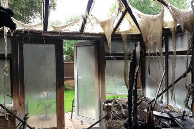 The aftermath of a fire that broke out in Osprey Gardens, Lee-on-the-Solent