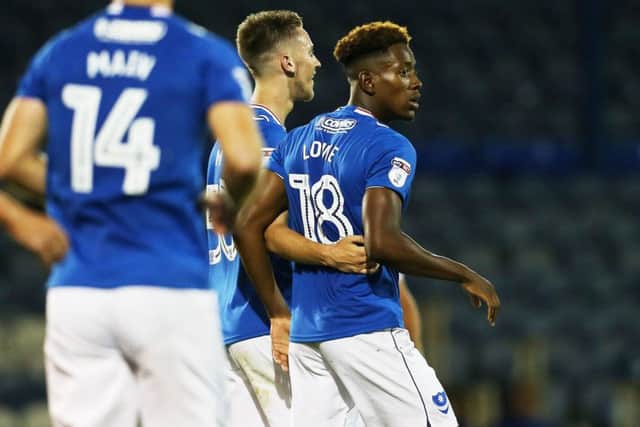 Jamal Lowe netted twice. Picture: Joe Pepler