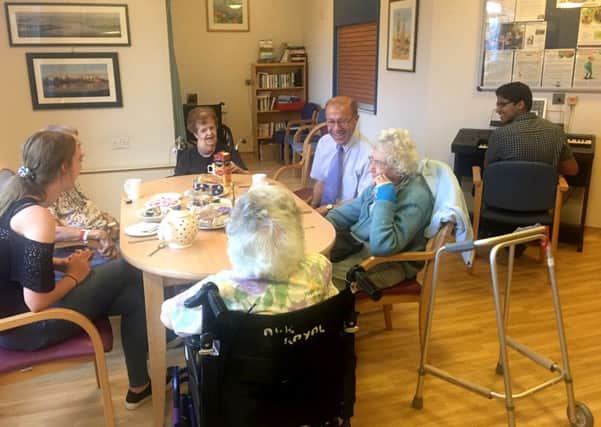 Patients at breakfast club on the Ark Royal Ward in Gosport War Memorial Hospital
