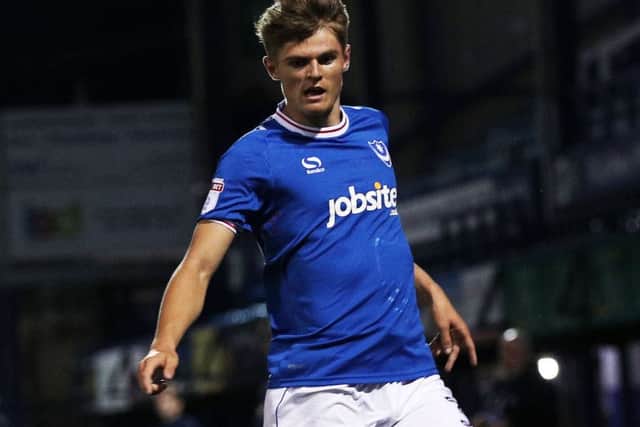 Joe Hancott was 16 years and 161 days when he made his Pompey debut in the Checkatrade Trophy against Fulham Under-21s on Wednesday night Picture: Joe Pepler