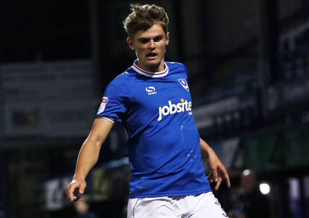 Joe Hancott was 16 years and 161 days when he made his Pompey debut in the Checkatrade Trophy against Fulham Under-21s on Wednesday night Picture: Joe Pepler
