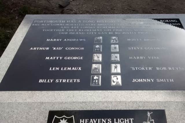 The names of 10 former boxers have been included on the memorial.