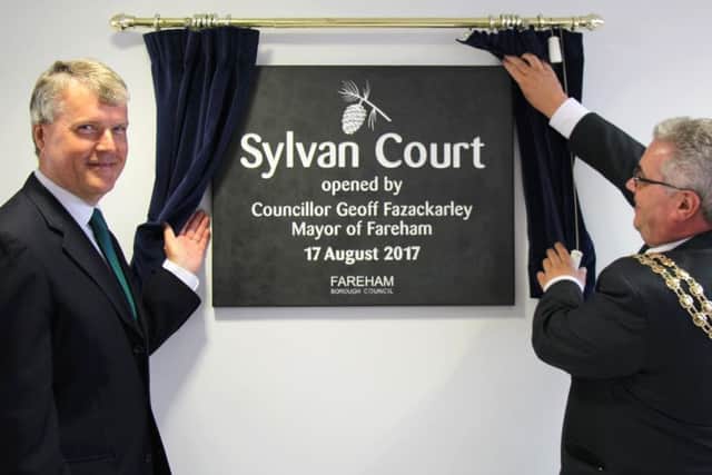 Councillor Sean Woodward with the Mayor of Fareham Geoff Fazackarley at the opening of Sylvan Court
Picture: Fareham Borough Council