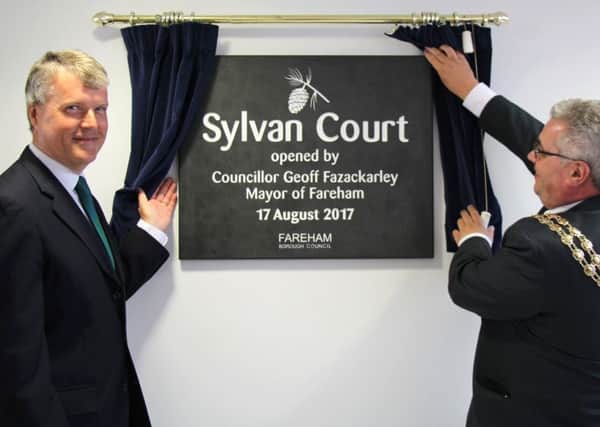 Councillor Sean Woodward with the Mayor of Fareham Geoff Fazackarley at the opening of Sylvan Court

Picture: Fareham Borough Council
