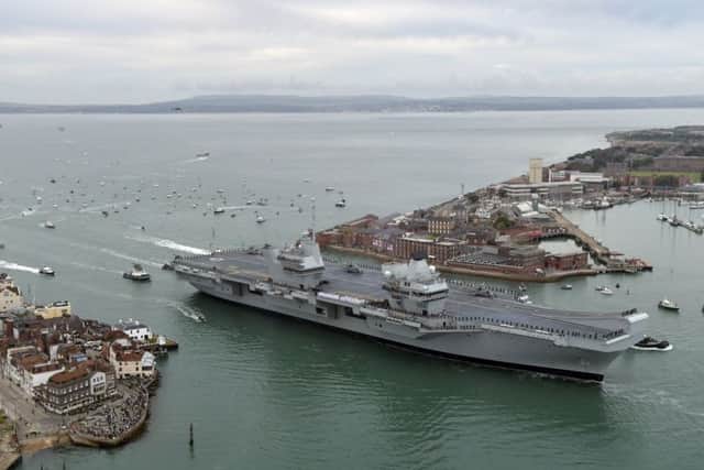 Arrival of new aircraft carrier HMS Queen Elizabeth at Portsmouth Naval Base.Picture: Neil Marshall