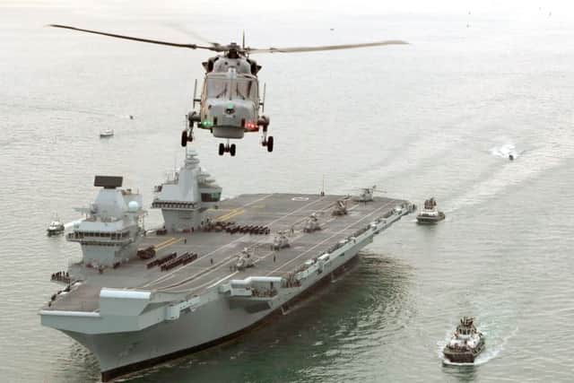 HMS Queen Elizabeth arriving in Portsmouth Picture: LPhot Dan Rosenbaum/Royal Navy/PA Wire