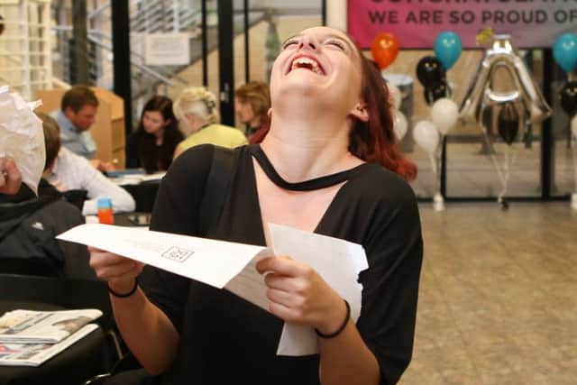 Elisha Westmore was really happy with her results at the South Downs campus of HSDC Picture: Habibur Rahman (171066-76)