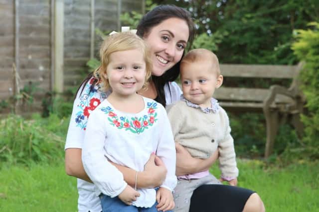 Francesca Failes with her daughters, Florence, aged three, and Arabella aged one.  Picture: Habibur Rahman