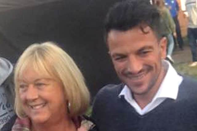 Peter Andre with a fan in Stubbington
