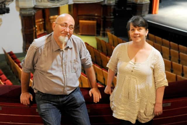 Jon Adams, artist director and Donna Bish, project manager for Flow Observatorium a national project funded by Arts Council England based at New Theatre Royal, Portsmouth.Picture: Sarah Standing (170545-6354)