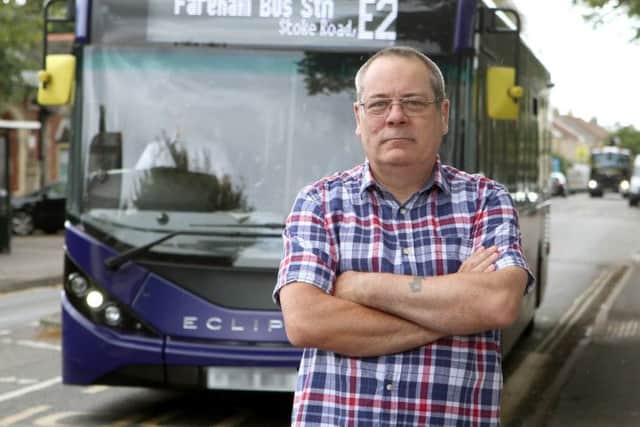 Cllr Rob Hylands at the bus stop Picture: Habibur Rahman