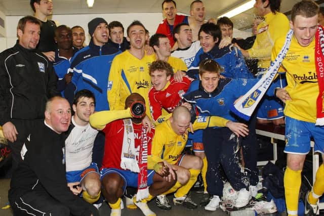 The Hawks in the Anfield dressing room following their fourth-round clash in 2008. Picture: Dave Haines