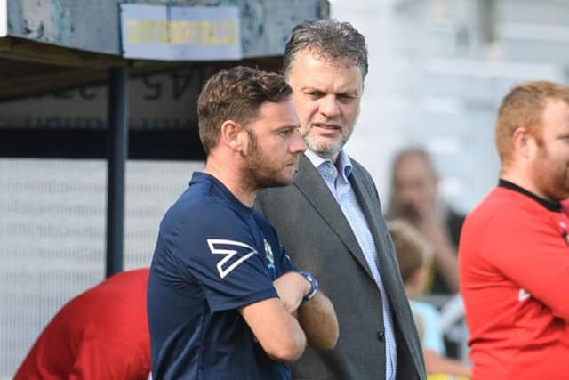 Gosport Borough manager Alex Pike and assistant Danny Thompson. Picture: Keith Woodland (171011-0254)