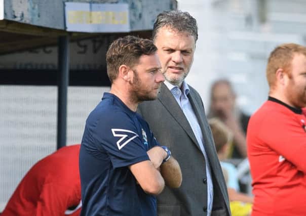 Gosport Borough manager Alex Pike and assistant Danny Thompson. Picture: Keith Woodland (171011-0254)