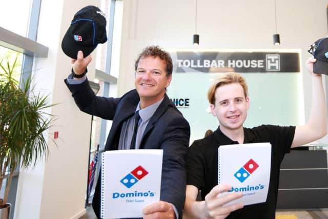 Russell Mogridge of commercial property consultancy Hughes Ellard, left, with Steve McCabe of Solent Pizza Group, at Tollbar House in Hedge End