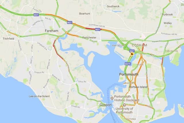Latest traffic at 8.15am this morning. Picture: Google Maps