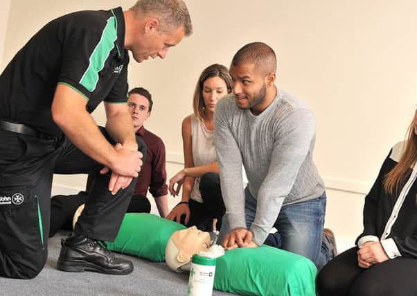 A St John Ambulance first aid workshop in action. The charity is holding free life-saving workshops at Fratton Park