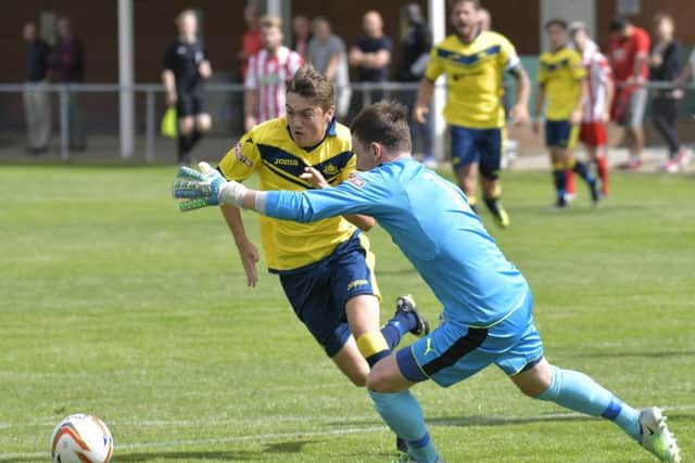 Ryan Pennery in action for Moneyfields. Picture: Neil Marshall (171026-11)