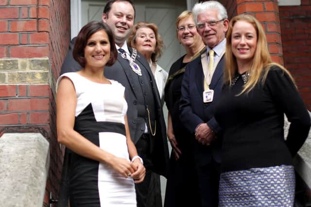 Left to right:  Anjana Gadgil, Deputy Lord Mayor of Portsmouth, Councillor Lee Mason, the Mayor of Havant, Councillor Elaine Shimbart, Headmistress of Portsmouth High School, Mrs Jane Prescott, the Mayor of Havants Consort, Councillor Gerald Shimbart, and Councillor Hannah Hockaday, Cabinet member for education