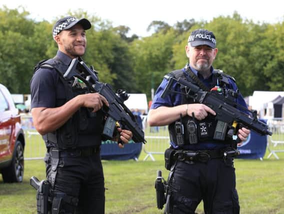 Hampshire Police say armed officers are likely to be present around Portsmouth today