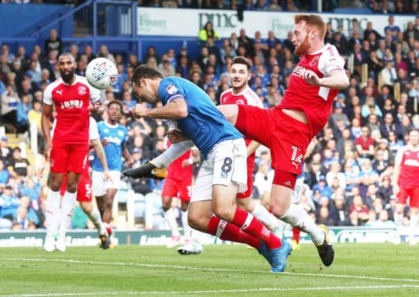 Brett Pitman gave Pompey the lead against Fleetwood after 40 minutes Picture: Joe Pepler