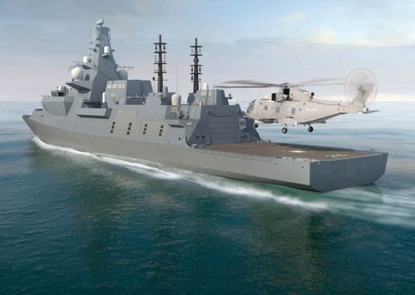 Computer Generated Image of the future Type 26 Global Combat Ship for the Royal Navy.



Picture: BAE Systems