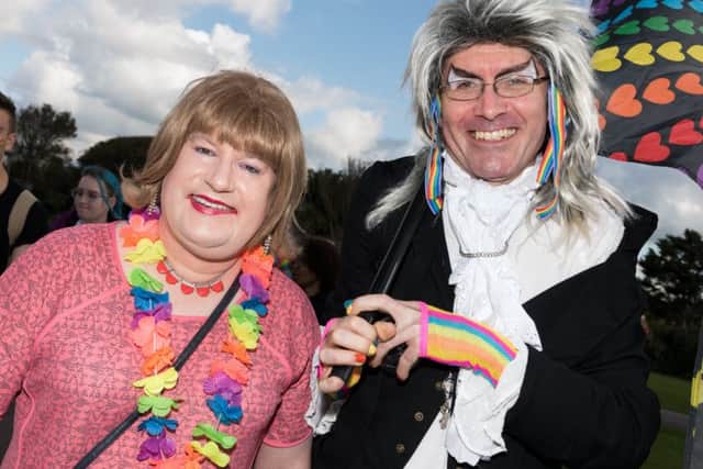 Annette with friend Paul Hinchliffe          Picture: Duncan Shepherd (171248-031)