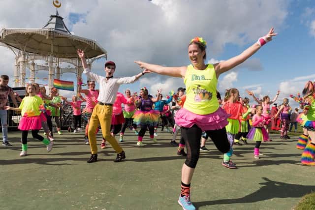 Dancing with Fit 'n Funky at the Bandstand  Picture: Duncan Shepherd (171248-040)
