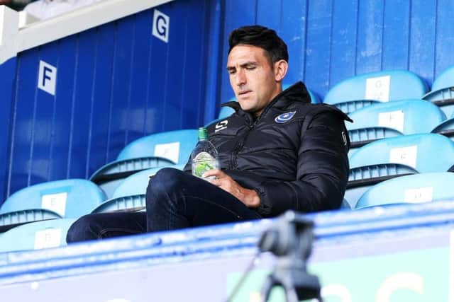 Gary Roberts watched Pompey's League One opener against Rochdale from the stands at Fratton Park Picture: Joe Pepler