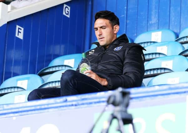 Gary Roberts watched Pompey's League One opener against Rochdale from the stands at Fratton Park Picture: Joe Pepler