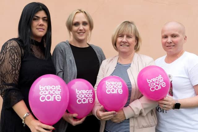 Emma Sunderland-Hansen, Kiera Baillie, fundraiser Debbie Webb and Rachel Hibbert. Picture: Keith Woodland